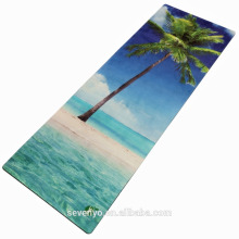 mode respectueux de l&#39;environnement vue sur la mer arbre impression motif fleur tapis de yoga serviette YT-007